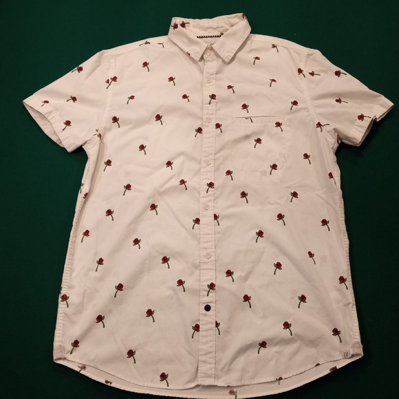 Sovereign Code Other - White Button Down shirt with rose prints